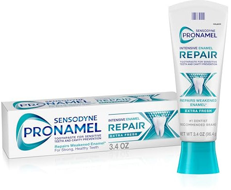 Sensodyne Pronamel Pâte dentaire réparatrice intense Enamel pour les dents sensibles, les réinfections et les répulsifs et les enamels, extra frais – 100 ml