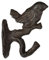Esschert Design Wandhaken mit Vogelfigur auf Zweig, Gusseisen, 5,9 x 9,1 x 11,7 cm, Garderoben Haken für Wandmontage