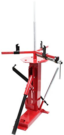 Wiltec Démonte-pneu universel manuel Détalonneur Rouge et Noir Acier Auto Moto Quad Pneus 4 jusqu'á 21 (101,6-533,4 mm) Axes Ø 12-25 mm Montage Démontage Outil Décolle-pneus Garage atelier Auto Moto