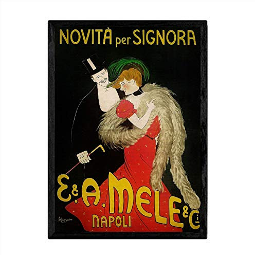 Nacnic Dame Vintage Poster Vintage. Blätter für Interieur mit klassischen und antiken Werbebildern zu dekorieren. Gemälde Retro-Dekor. A4-Format