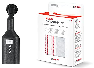 Vaporetto Buse Haute Pression 120 degrés pour Eco Pro 3.0 et nettoyeurs vapeurs Classiques & Polti Kit 2 Serpillières + 3 Bonnettes (pour Serie Pro/Serie Classic)