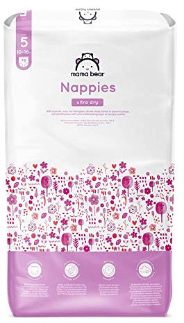 Amazon-Marke: Mama Bear - 76 Ultra-Dry Windeln - Größe 5 (10-16 kg) - 1 Pack x 76