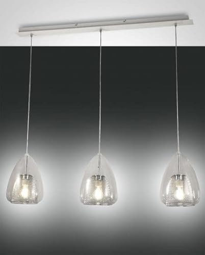 Fabas Luce Britton Gerade Stab-Pendel-Deckenleuchte transparentes Glas, E27
