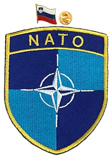 A-ONE 3D NATO Mark taktische Flecken + Slowenia Revers Pin, Anwendung für Garrison Cap Beret Helm Denim Stoffkämpfe Uniform Molle Canvas Bag Bomber Jacke Nr. 423 + 431p