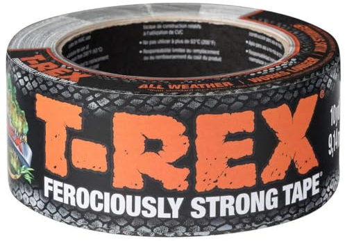 T Rex Ferociously Strong Waterproof Duct Tape Silver Grey | Heavy Duty Strong Adhesive Gaffer, Gaffa Tape, Cloth Tape for Indoor/Outdoor Repair 48mm x 9.14m
