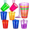 GAROMIA Bunt Schnapsgläser mit Kette, 12 Stück Schnapsglas zum Umhängen Team Braut Halskette Becher cup Bridal Shower Cups Bachelorette Party Jungfer Dekorationen für Junggesellenabschied