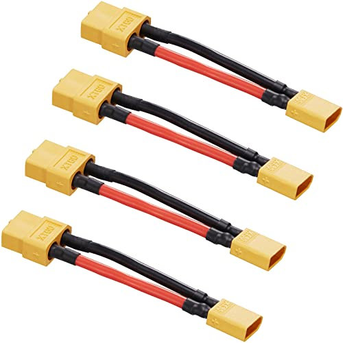ZHOFONET XT30 Männlich auf XT60 Buchse Steckverbinder Adapter,5 Stück XT-30 zu XT-60 RC Stecker mit 14awg 5cm Draht für RC Drohne LiPo Akku