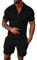 ETHKIA Linen Sets For Men 2 Piece button down Shirt Classic-Fit 3D Mens spring sets Tall zipper Vintage Bowling Shirts Shrink-Less Outdoor Mature Set Christmas top Sweat Outfits For Men 2 Piece Sets