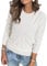 Arach&Cloz Pullover Damen Langarm Elegant Frühjahr Winter Strickpullover Weiß Rundhals Pulli Sweatshirt (M)