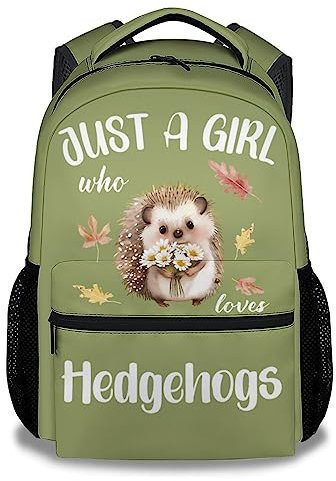 COOPASIA Igel-Rucksack für Mädchen und Jungen, 40,6 cm Igel-Thema, Büchertasche mit verstellbaren Trägern, langlebig, leicht, Igel 3, Medium, Modern