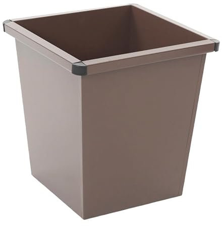 PROREGAL Viereckiger Papierkorb aus Metall mit Stoßecken aus Kunststoff | 27 Liter, HxBxT 36,1x34,2x34,3 | Braun