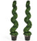 COSTWAY Set of 1/2 Artificial Topiary Trees, 90cm/115cm/120cm Greenery Faux Boxwood Tower/Spiral Plant with Realistic Leaves and Pot, Fake Potted Decorative Tree(115cm Spiral-2PCS,Green)