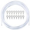 Fil de Rideaux 3 Mètre Blanc - Câble à Rideau Kit Avec 8 Paires Crochets et Yeux - Corde Suspendue pour Tringle à Suspendre des Rideaux en Filet