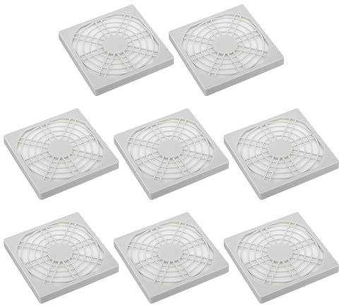 PATIKIL 80mm Fan Finger Grill, 8 Pack Grill Protector Guard Fan Protective Cover for 80x80mm Exhaust Fans for Equipment Computer DIY, White