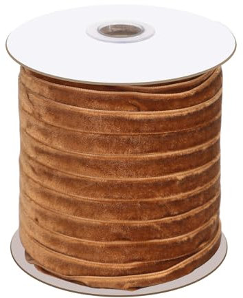 Kupfer Samtband, 1cm Breit 45m Lang Samt Geschenkband Braunes Samtband für Geschenkverpackungen Kunsthandwerk Haarschleifen Hochzeit Partys