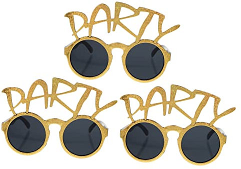 KOMBIUDA 3st Partybrille Plastikgläser Dekorative Gläser Foto-requisiten Für Den Abschlussball Hawaii-dekor Party-foto-requisiten Neuheit Party Brille Albern Partybedarf Stk Weihnachten