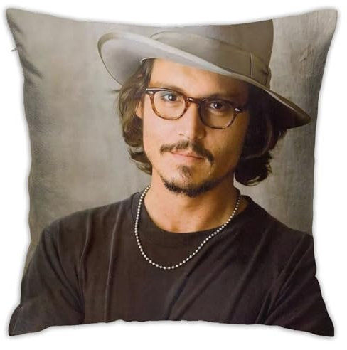 AJIUZI Johnny Depp Kissenbezug, weich, bequem, mit Reißverschluss, 45,7 x 45,7 cm