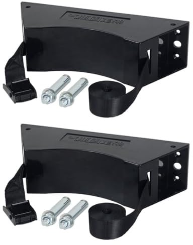 Rordigo 2pcs Propane Gas Bottle Tank Holder with Screws and Safety Chain Support 4-12(Black)