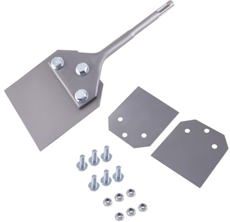 GIVIHGETI Spachtelmeißel SDS Plus 250x100 mm, Bodenschaber mit 2 Ersatzblätter für Fußbodenkleber, Teppich, Fliesenkleber, PVC-Fliesen, Farbe