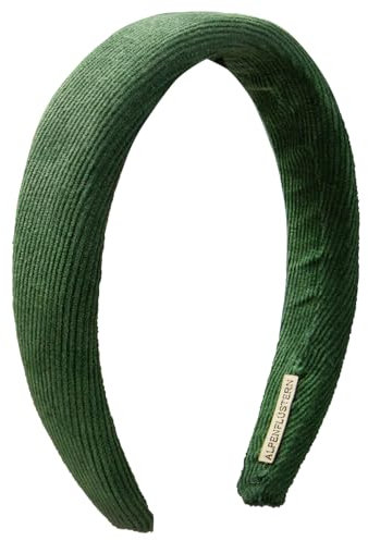 Alpenflüstern Trachten-Haarreif Babycord - Damen Haarschmuck, Haarband rutschfest fürs Dirndl (grün) ADV151