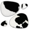 unendlich schoen - 2er Platzset + 2 Glasuntersetzer Platzdeckchen, echt Kuhfell abwaschbar, Tischset natürlich rutschfest, Deko Telleruntersetzer Esstisch (schwarz weiss OVAL, SET 1, Gr. 41,5 x 31 cm)