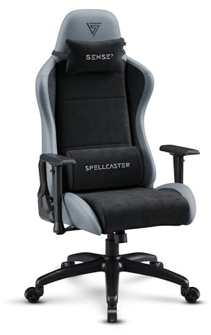 SENSE7 Spellcaster FUKU XL Chaise Gaming - Cuir Éco & Alcantara - Confort Large, Inclinaison 160°, Accoudoirs Réglables, Mousse Respirante - Idéal pour Grands Utilisateurs, Design Élégant