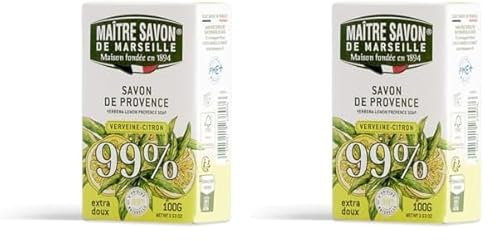 Maître Marseille Soap - Provence Verbena Lemon - 99% Natural Origna (Paquete de 2)
