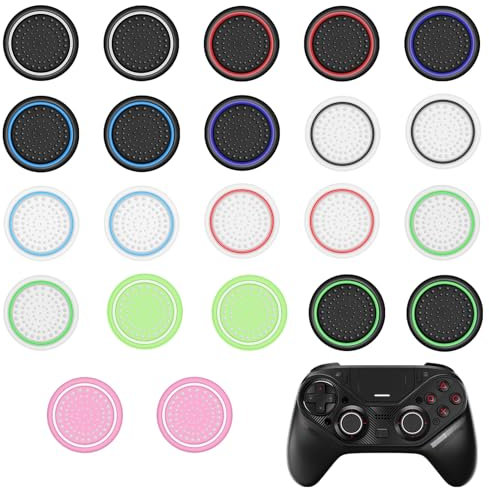 22 Piezas Joystick Thumbstick Grips, Protector Joystick de Silicona, Cubierta Joystick de Repuesto, Protector Mando Joystick, para Xbox One Series X/S, PS4, PS5 Controlador Accesorios