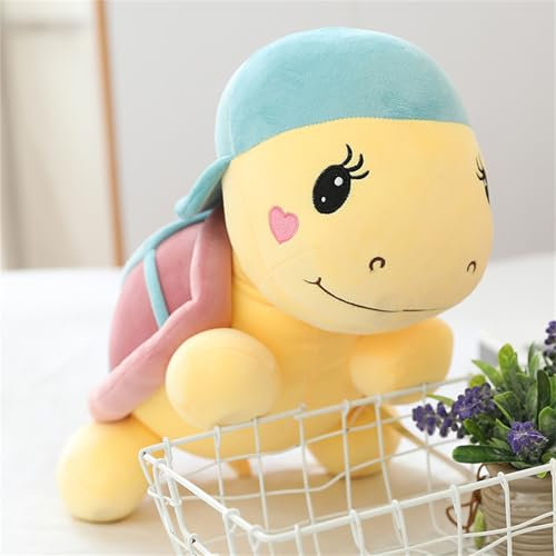 champracer Niedliche Schildkröte Plüschtier, weiche Plüschpuppe, Stofftier, Meerestier, Kawaii Schildkröte niedlich bewegliches Plüschtier Stofftier, (25 cm,Blauer Hut)