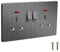 Plug Sockets Double Switched, EINNO Wall Electrical Outlets with Power Indictor,13 Amp,Brushed Grey (Double Socket)