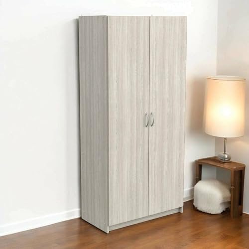 Dmora Armadio Multiuso 2 Ante Meuse, Mobile Multifunzionale, Mobiletto scarpiera, Guardaroba Porta Scarpe, 80x41 h170 cm, Rovere