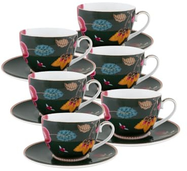 Pip Studio Fantasy Green Tasse mit Untertasse 280ml Set6