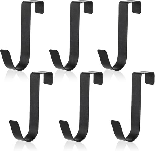 Comforty 6 StückHandtuchhaken, Universal Türhaken Edelstahl Wasserdicht Haken Türgarderobe zum Einhängen für Badezimmer Rahmenlose Glastür,2,1 cm(Mattschwarz)