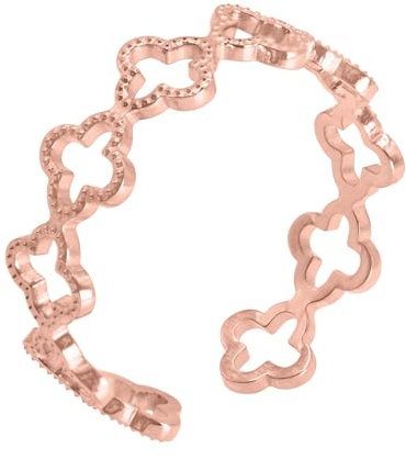 Heideman Ringe Pilus Damen - aus hochwertigem Edelstahl - silber gold rosegold farbend poliert - Damenring für Frauen - One-Size Ring mit Kleeblatt Motiv