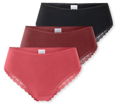 Schiesser Damen 3 PACK Brazilian Slip Unterwäsche mit Spitze - Modern Multipacks