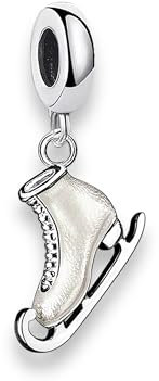 Streetculture Schlittschuh Eislaufen Eistanz Ballerina Disko Eistanz Sport - Bettelarmband Anhänger Schmuck Zubehör 925 Silber Sterlingsilber