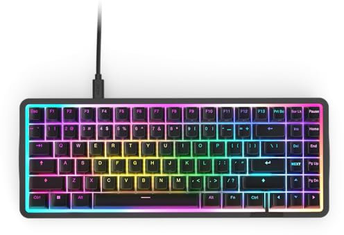 NZXT Function Elite MiniTKL Magnetic RGB Gaming Keyboard - Adjustable Actuation, Dual-Rail Hall Effect Switches, Rapid Trigger, 8K Polling - Enhanced Typing Sound & Feel - UK English Layout - Black