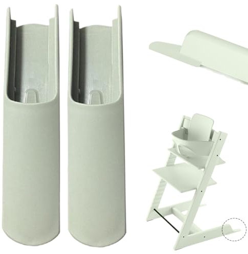 GXGM 2 Stück Erweitertes Gleiterset Kompatibel Für Stokke Tripp Trapp Hochstuhl, Kompatibel Mit Tripp Trapp Modellen,Kinderhochstuhl-Zubehör,Fußabdeckung Sicherheit (Grün)