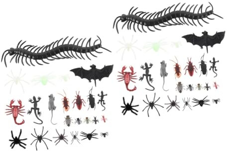 Sosoport 2 Ensembles Ensemble De 160 Pièces De Jouets Décoratifs pour Halloween Miniatures Animaux Casse-Noisette Jeu De Société Araignée Casse-Noisettes Décoratif en 150 pièces * 2