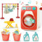 deAO Machine A Laver Enfant, Électroniques Machine À Laver Jouet avec Sons et Lumière, Ensemble De Jouets pour Machine À Laver, Jeu De Blanchisserie pour Enfants (Rouge)