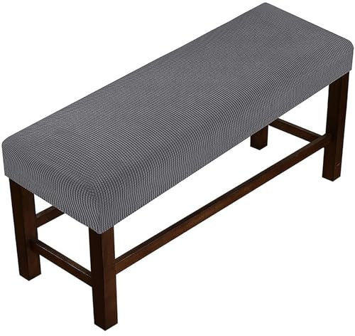 HKJGNH Universal-Bezug für Esszimmer-Bank, Stretch Dining Bench Cover, Elastische Stretch Husse für Hotel, Bankett, Restaurant, Wohnzimmer, Schlafzimmer (Dunkelgrau, 90-120CM)