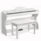 88 Key Piano Keyboard Semi Weighted with Piano Bench, Digital Piano 88 Weighted Keys for Beginners, Electric Piano Keyboard 88 Keys with 3 Pedals, Built-In Speakers, USB, Furniture Stand (White)
