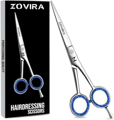 Zovira Haarschere 6 Zoll, professionelle Haarschneideschere für Salon- und Heimgebrauch, Edelstahlschere für Damen, Herren und Kinder – vielseitig für alle Haartypen