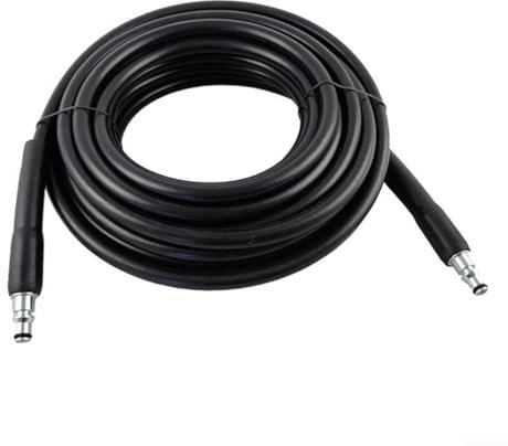 Tuyau d'extension robuste en PVC noir pour nettoyeur haute pression avec raccords rapides pour accessoires d'équipement électrique de jardin 5 m