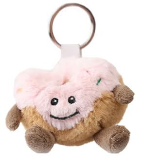 Warmies Donut-Schlüsselanhänger, reisefreundlicher Plüsch-Schlüsselanhänger mit französischem Lavendelduft, Accessoire für Schlüssel oder Taschen