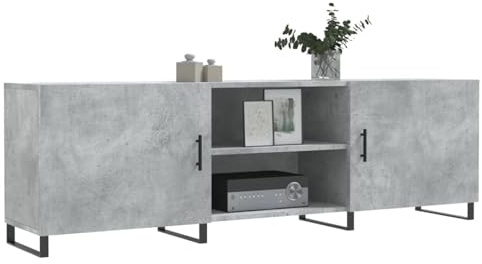 Gecheer TV Cabinet Concrete Grey 150x30x50 cm Engineered Wood TV Unit Model829120