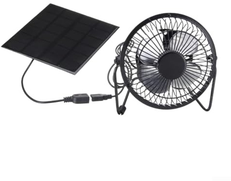 KHIronHive Lightweight Solar Panel with USB Fan for Efficient Cooling in Camping and Outdoor Settings