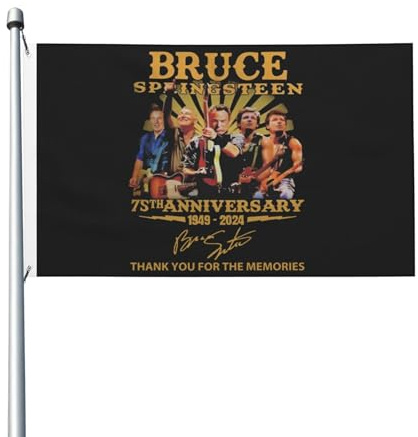 Springsteens Rock-Sänger-Banner, Bruce-Flagge, Direktdruck auf Kleidung, strapazierfähiges Polyester, auffällige Grafiken, doppelseitiges Banner, 90 x 152 cm
