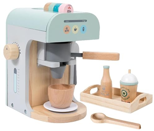 Bkljkf Toy Coffee Maker for Kids,Kaffeevollautomat Spiel Kinderküche Holzspielzeug | Küchenzubehör Für Geburtstags,Für Kleinkinder Mädchen Kindergeburtstag Indoor Kindergarten