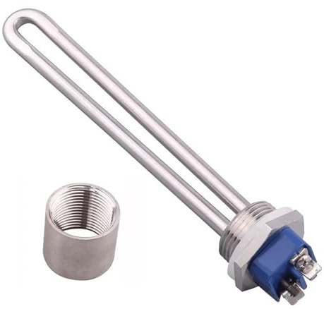 fengpeng Einschraubheizung mit 1 Zoll NPT-Gewinde 12 V 150 W/300 W 24 600 120 KW/2 KW Wasser-Heizelement aus Edelstahl 304(With accessory,12V 150W)